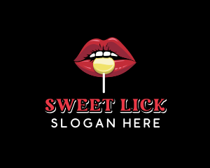 Lips Sweet Candy  logo design