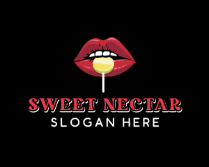 Lips Sweet Candy  logo design