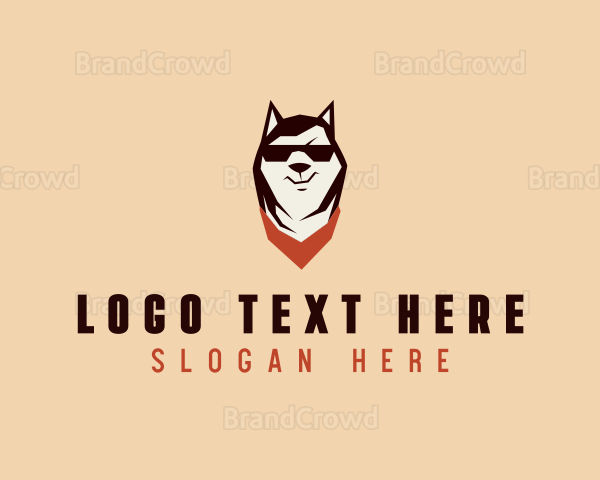 Husky Dog Grooming Logo