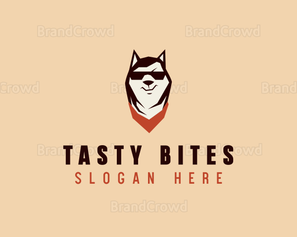 Husky Dog Grooming Logo