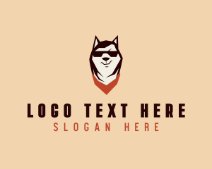 Sunglasses - Husky Dog Grooming logo design