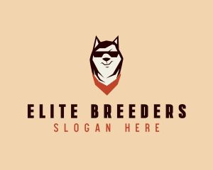 Husky Dog Grooming logo design