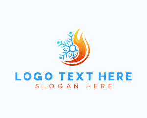 Heating - Cooling Fire Ice logo design