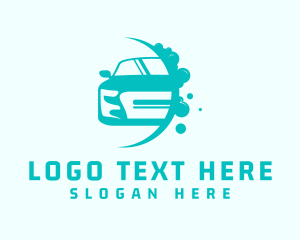 Sports Car - Sedan Car Wash Cleaning logo design