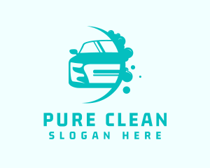 Sedan Car Wash Cleaning logo design