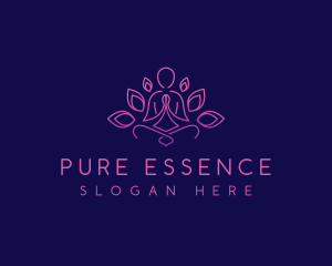 Pure - Lotus Yoga Relaxation logo design
