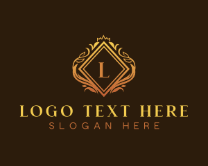 Floral - Elegant Diamond Shield logo design