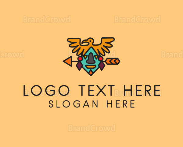 Ancient Mayan Headdress Logo