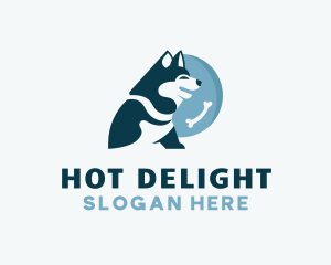 Cute Husky Dog logo design