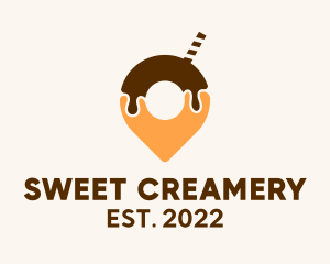 Ice Cream Pin Location  logo design