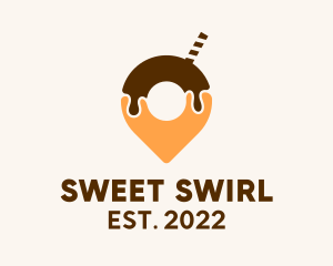 Soft Serve - Ice Cream Pin Location logo design