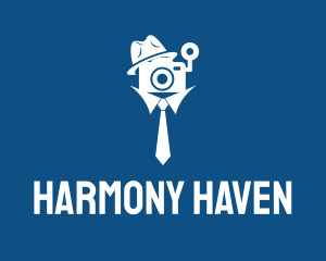 Photo Studio - Camera Hat & Necktie logo design