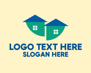 Neighborhood - Modern Double House logo design