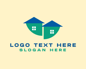 Duplex - Modern Double House logo design