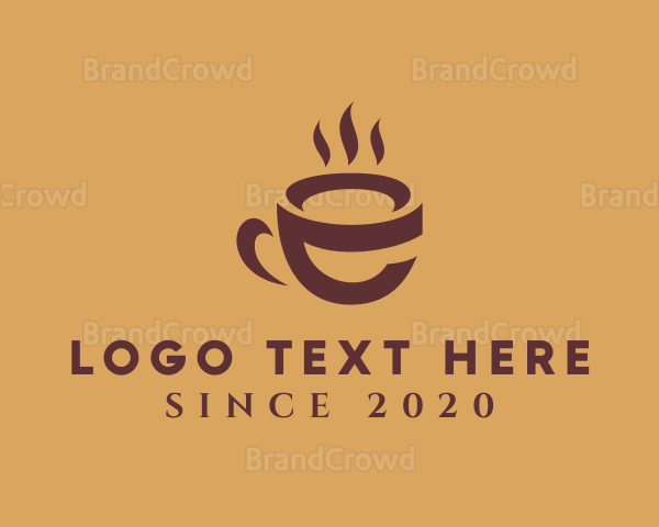 Hot Coffee Letter E Logo