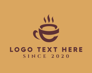 Beverage - Hot Coffee Letter E logo design