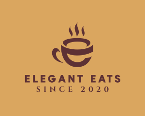 Hot Coffee Letter E  logo design