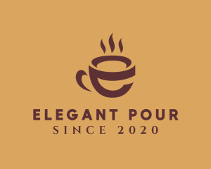 Hot Coffee Letter E  logo design