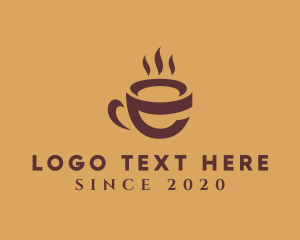 Latte - Hot Coffee Letter E logo design