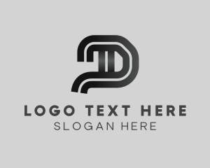 Monochrome - Bold Letter D logo design