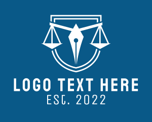 Justice System - Fountain Pen Law Firm logo design