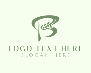 Vegan - Nature Leaf Letter B logo design