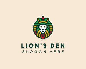 Rastafari Lion Crown logo design