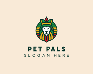 Rastafari Lion Crown logo design