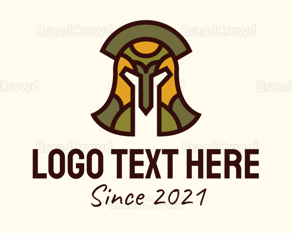 Colorful Gladiator Helmet Logo