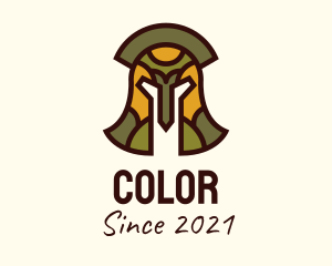 Colorful Gladiator Helmet  logo design
