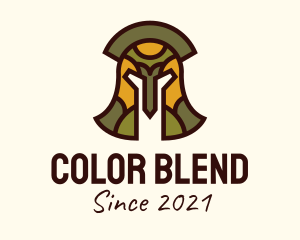 Colorful Gladiator Helmet  logo design