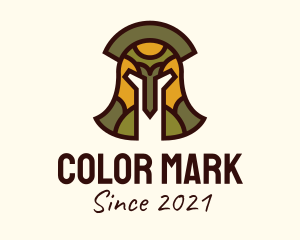 Colorful Gladiator Helmet  logo design