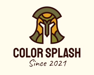 Colorful Gladiator Helmet  logo design