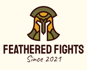 Colorful Gladiator Helmet  logo design