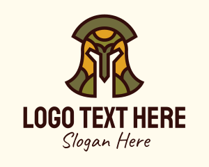 Colorful Gladiator Helmet  Logo