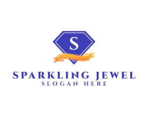 Diamond Ribbon Jewelry logo design