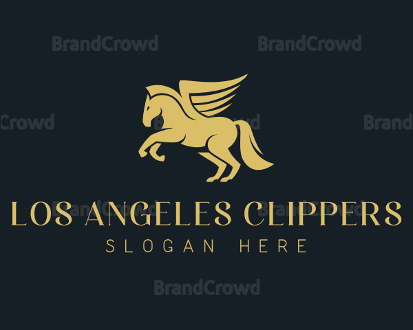 Gold Winged Horse Pegasus Logo