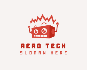 Cartoon Tech Bot logo design