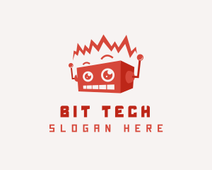 Cartoon Tech Bot logo design