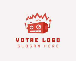 Cartoon - Cartoon Tech Bot logo design