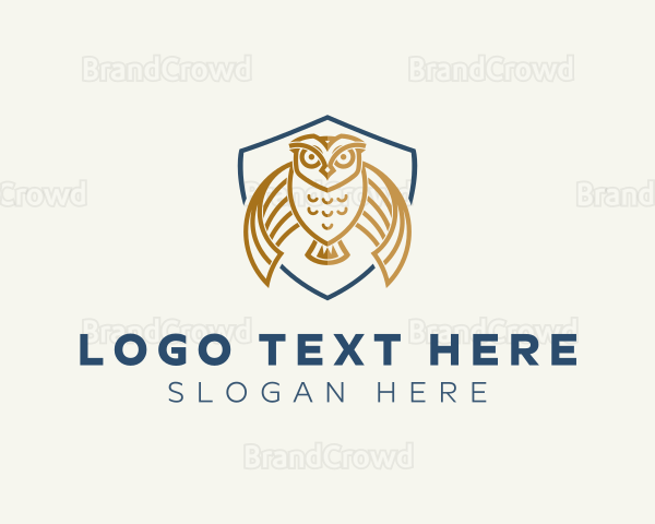 Owl Shield Crest Logo