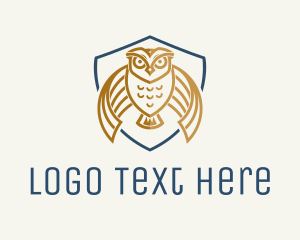 Wisdom - Owl Crest Mascot logo design