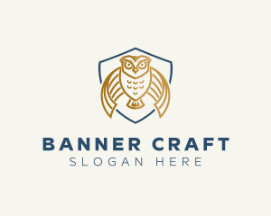 Owl Shield Crest logo design