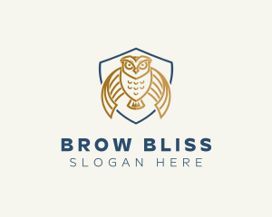 Owl Shield Crest logo design