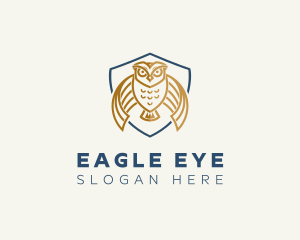 Owl Shield Crest logo design