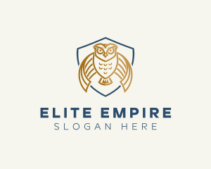 Owl Shield Crest logo design