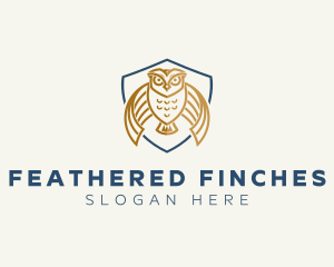 Owl Shield Crest logo design