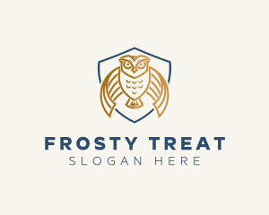 Owl Shield Crest logo design