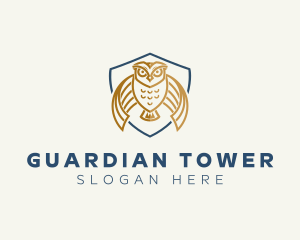 Owl Shield Crest logo design