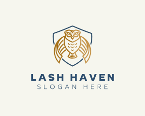 Owl Shield Crest logo design